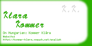 klara kommer business card